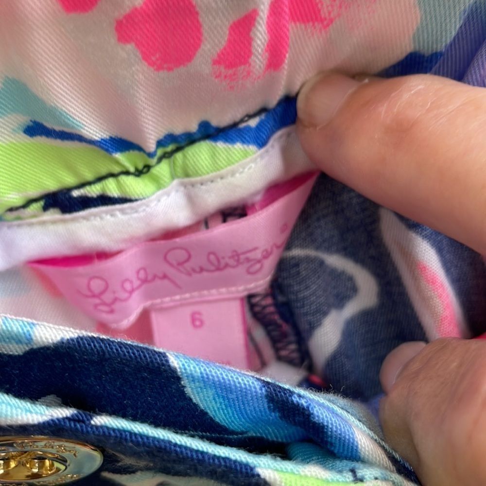 LILLY PULITZER MADEIRA PANTS IN‎ HIGH TIDE NAVY TROPICOLADA - Picture 5 of 5